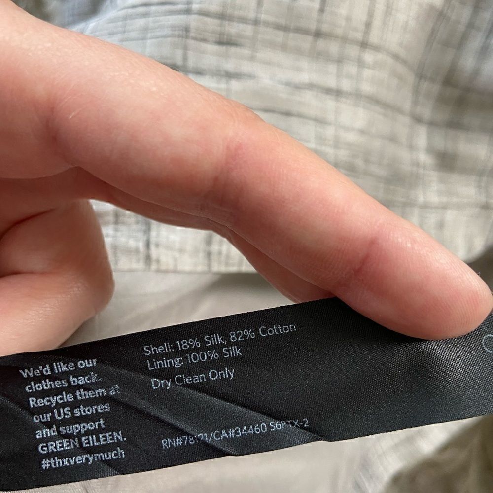 Eileen Fisher Silk Blend Cropped Tank Top Blouse XXS Double Layer Neutral New - Picture 4 of 4